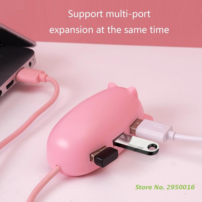 Cartoon Pink Pig 3 Port USB 2. - Laptop Accessories Pink reseña y precio