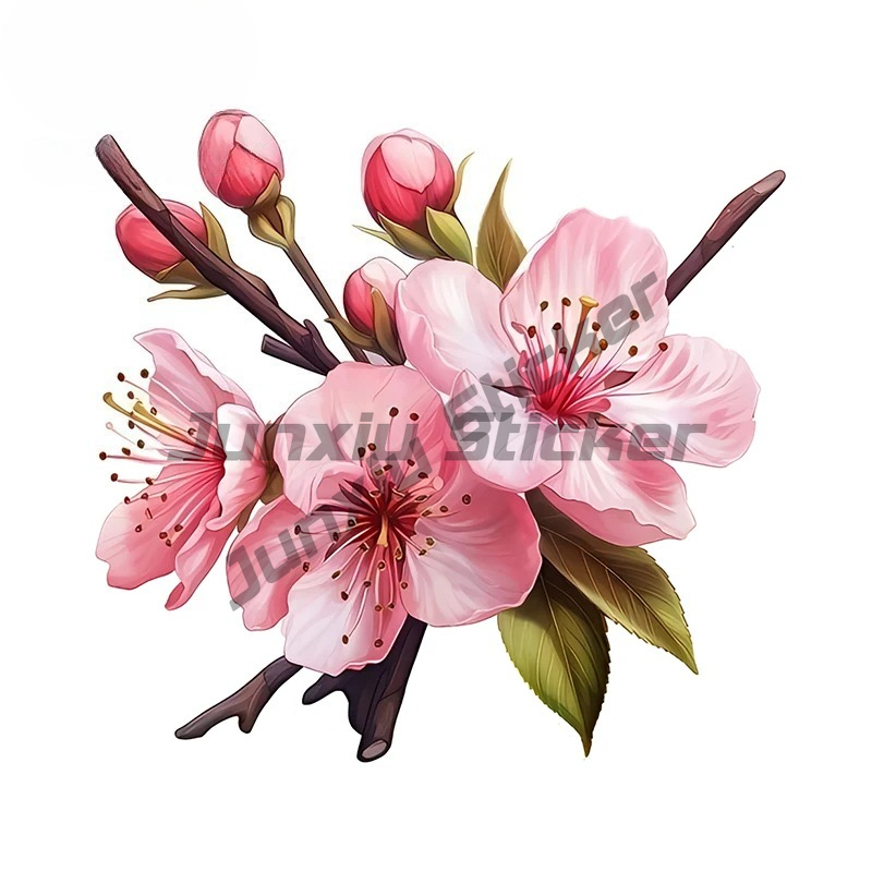 Pink Sakura Artstic Car Sticke - Laptop Accessories Pink reseña y precio