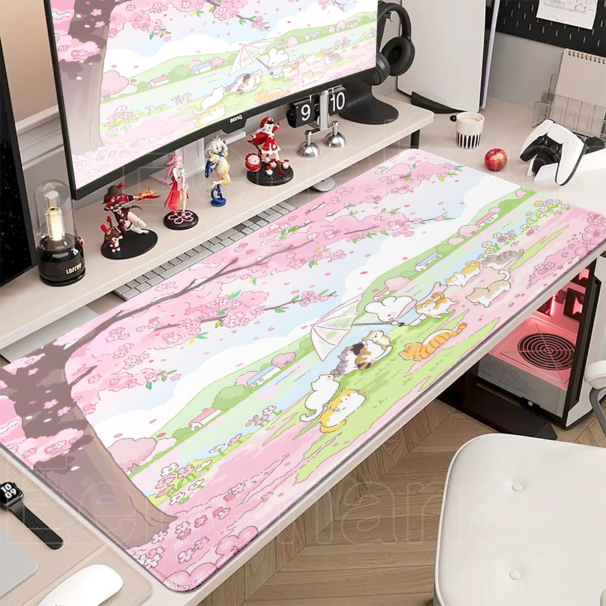 Spring Cute Rabbit Mouse Pad L - Laptop Accessories Pink reseña y precio