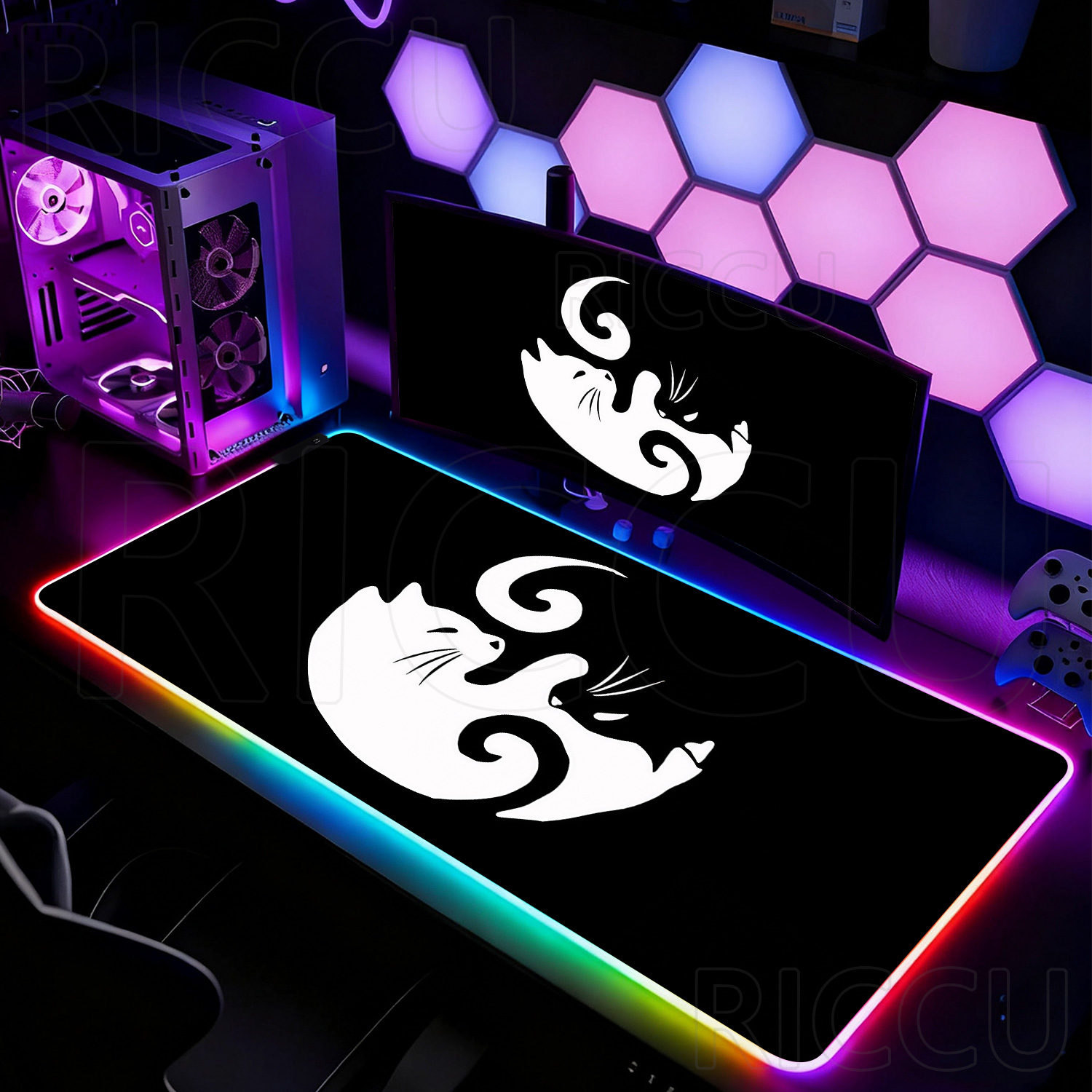 RGB HD Black and White Cat Cut - Laptop Accessories Rgb reseña y precio