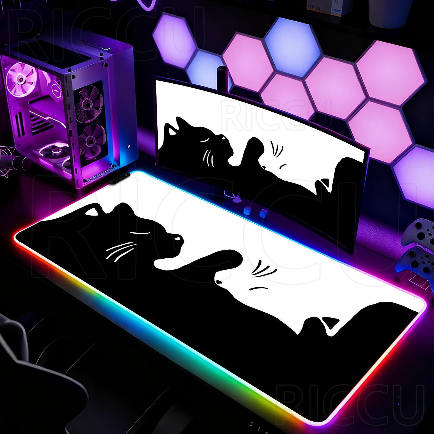 RGB HD Black and White Cat Cut - Laptop Accessories Rgb reseña y precio