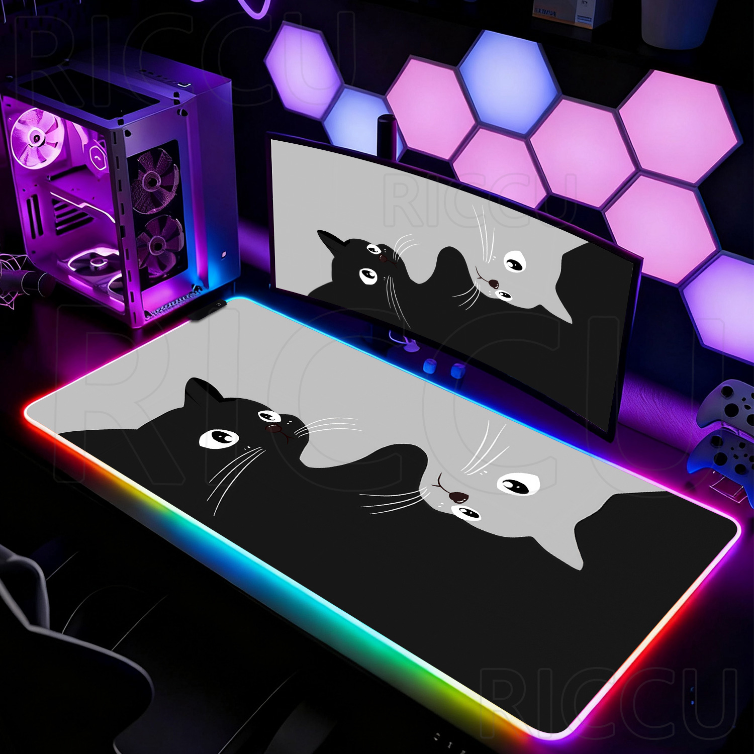 RGB HD Black and White Cat Cut - Laptop Accessories Rgb reseña y precio