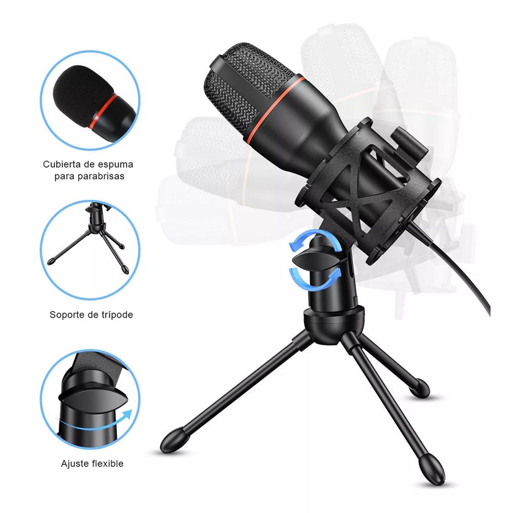Condenser Microphone USB Wired - Laptop Accessories Rgb reseña y precio